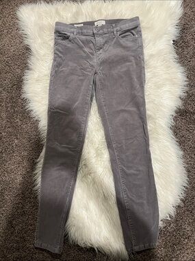 Gray Corduroy Slim Pants